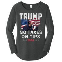 President Trump 2024trending No Tax On Tips Copycat Kamala Women's Perfect Tri Tunic Long Sleeve Shirt