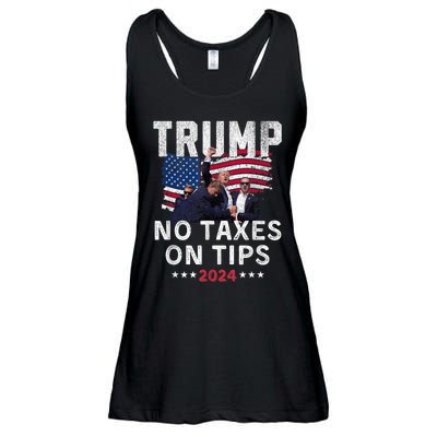 President Trump 2024trending No Tax On Tips Copycat Kamala Ladies Essential Flowy Tank