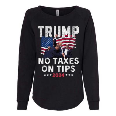 President Trump 2024trending No Tax On Tips Copycat Kamala Womens California Wash Sweatshirt