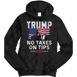 President Trump 2024trending No Tax On Tips Copycat Kamala Tie Dye Hoodie