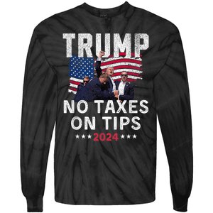 President Trump 2024trending No Tax On Tips Copycat Kamala Tie-Dye Long Sleeve Shirt