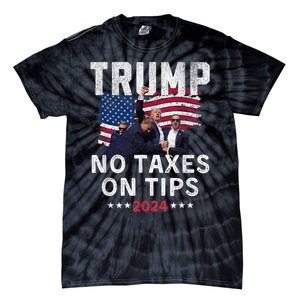 President Trump 2024trending No Tax On Tips Copycat Kamala Tie-Dye T-Shirt