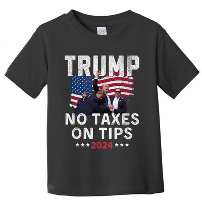 President Trump 2024trending No Tax On Tips Copycat Kamala Toddler T-Shirt
