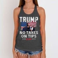 President Trump 2024trending No Tax On Tips Copycat Kamala Women's Knotted Racerback Tank