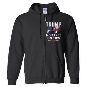 President Trump 2024trending No Tax On Tips Copycat Kamala Full Zip Hoodie