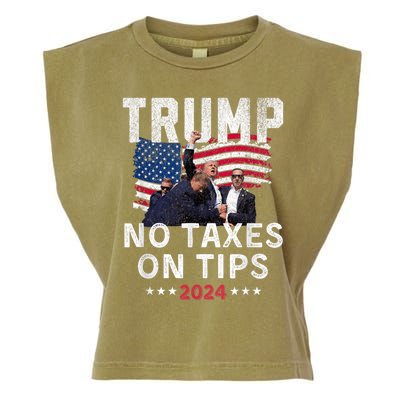 President Trump 2024trending No Tax On Tips Copycat Kamala Garment-Dyed Women's Muscle Tee