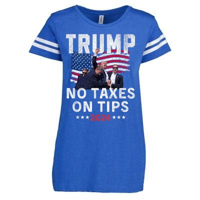 President Trump 2024trending No Tax On Tips Copycat Kamala Enza Ladies Jersey Football T-Shirt