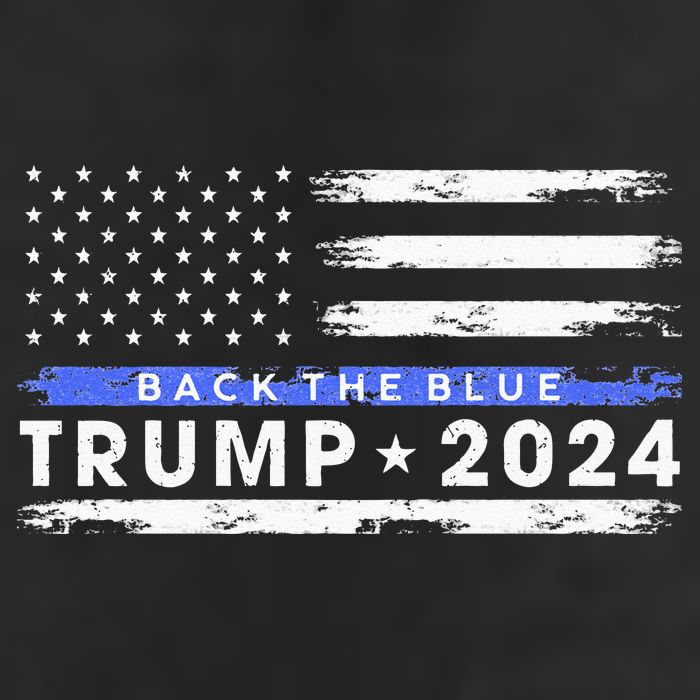 Pro Trump 2024 Back The Blue Thin Blue Line American Flag 7 Panel Mesh Trucker Snapback Hat