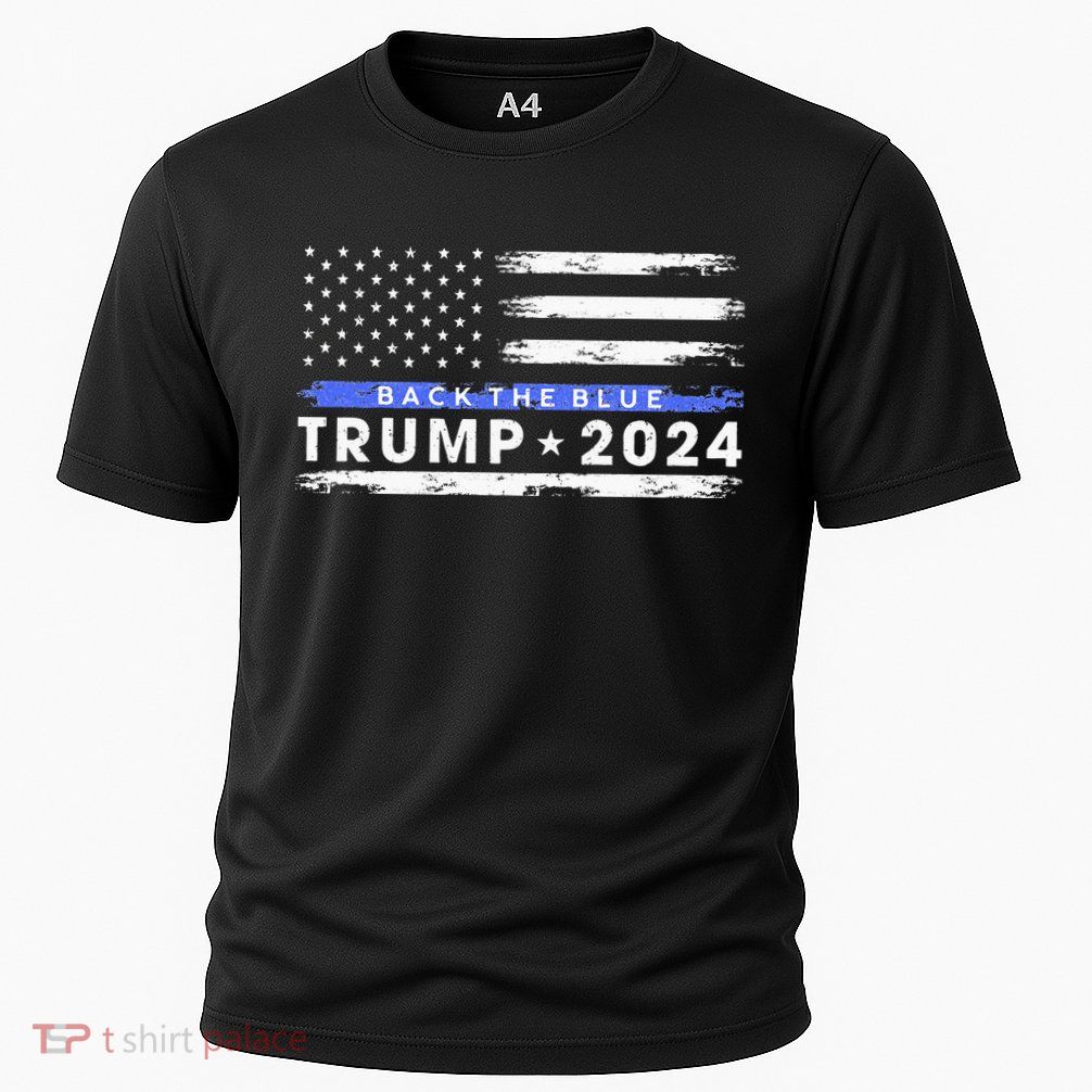 Pro Trump 2024 Back The Blue Thin Blue Line American Flag Performance Shirt