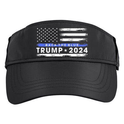 Pro Trump 2024 Back The Blue Thin Blue Line American Flag Adult Drive Performance Visor