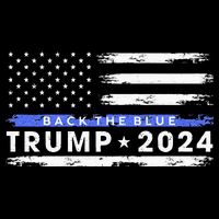 Pro Trump 2024 Back The Blue Thin Blue Line American Flag Bucket Hat