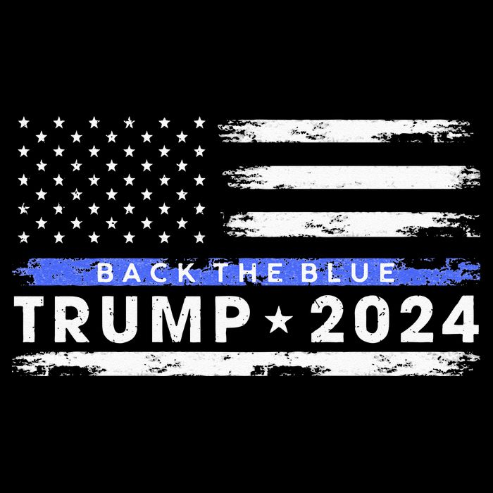 Pro Trump 2024 Back The Blue Thin Blue Line American Flag Bucket Hat