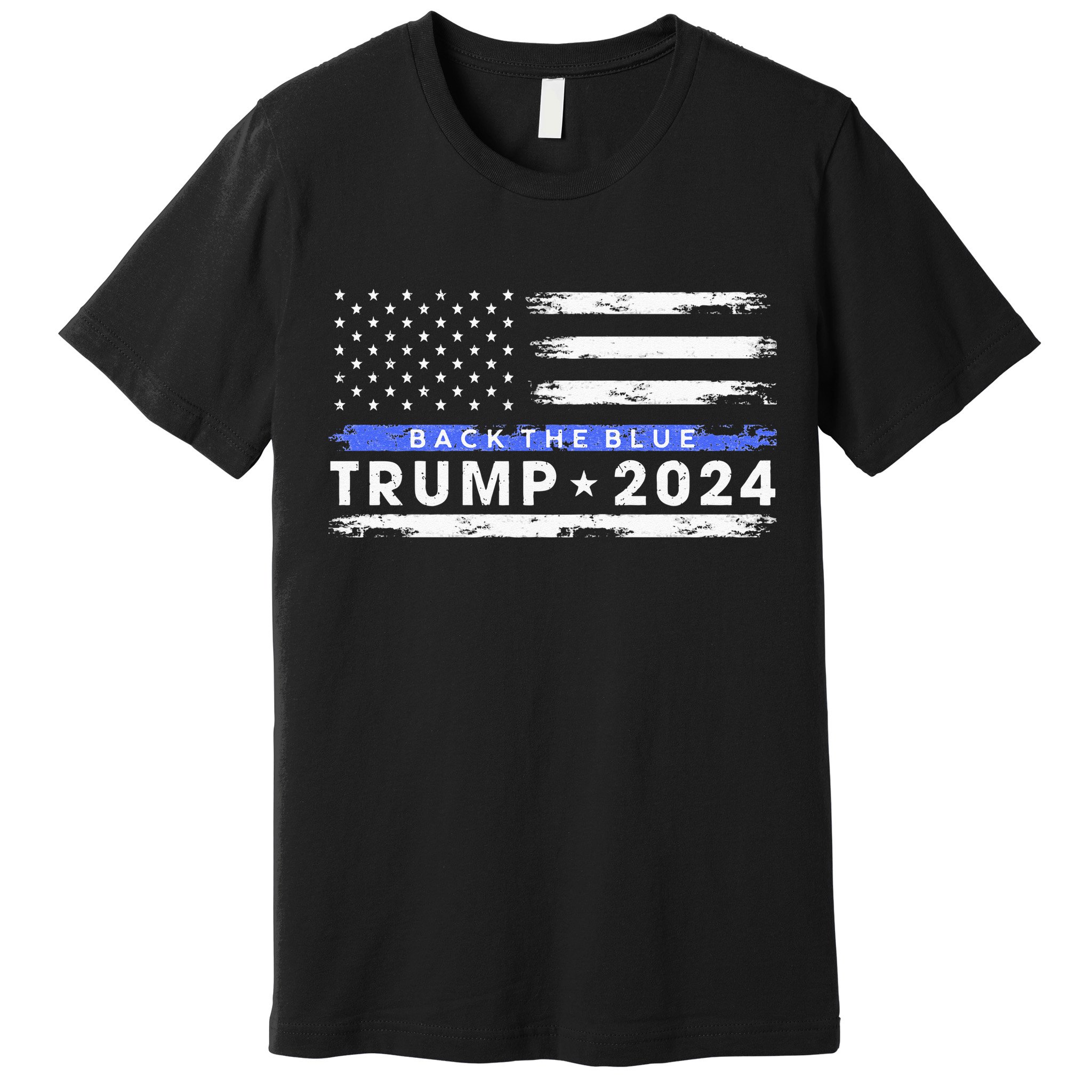 Pro Trump 2024 Back The Blue Thin Blue Line American Flag Premium T-Shirt