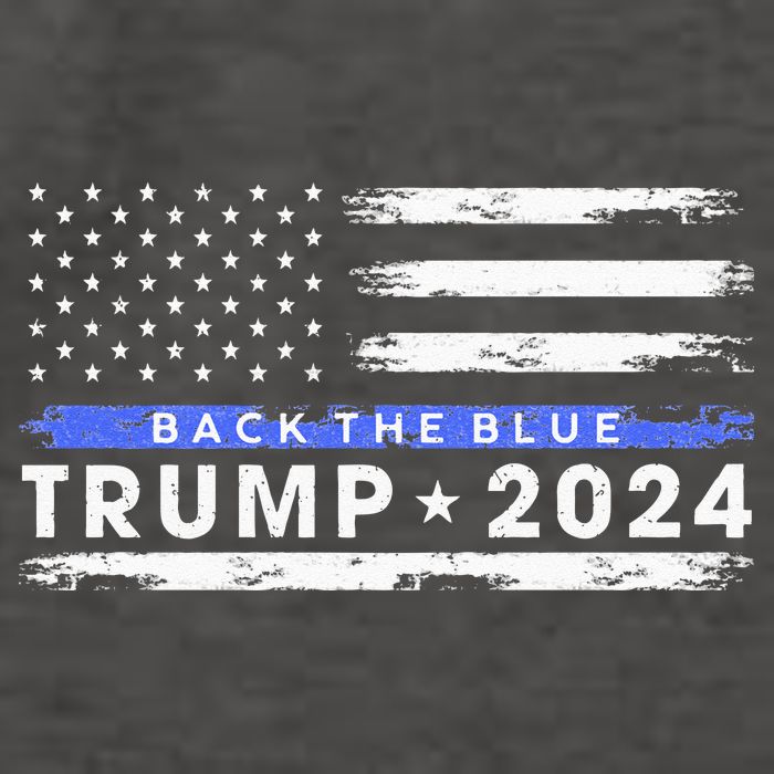 Pro Trump 2024 Back The Blue Thin Blue Line American Flag Vector Backpack
