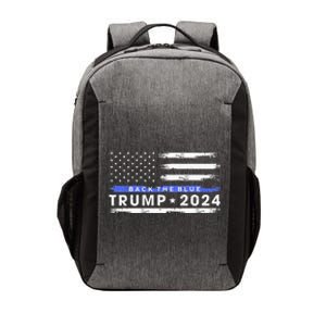 Pro Trump 2024 Back The Blue Thin Blue Line American Flag Vector Backpack