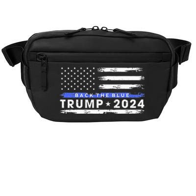 Pro Trump 2024 Back The Blue Thin Blue Line American Flag Crossbody Pack