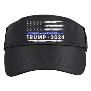 Pro Trump 2024 Back The Blue Thin Blue Line American Flag Adult Drive Performance Visor