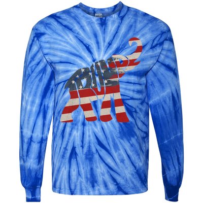 President Trump 2024 Republican Elephant Trump Supporter Gift Tie-Dye Long Sleeve Shirt