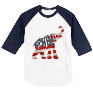 President Trump 2024 Republican Elephant Trump Supporter Gift Baseball Sleeve Shirt