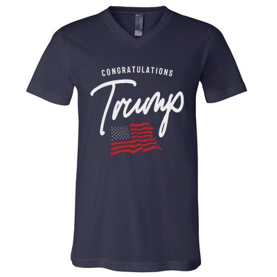 President Trump 2024 Congratulations V-Neck T-Shirt