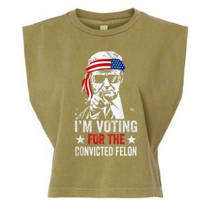 Pro Trump 2024 Patriotic IM Voting Convicted Felon Garment-Dyed Women's Muscle Tee