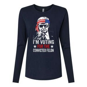 Pro Trump 2024 Patriotic IM Voting Convicted Felon Womens Cotton Relaxed Long Sleeve T-Shirt