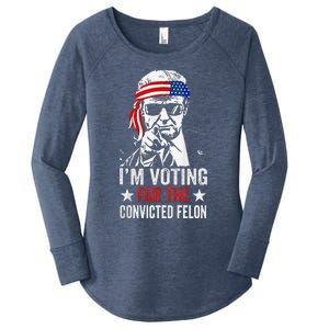 Pro Trump 2024 Patriotic IM Voting Convicted Felon Women's Perfect Tri Tunic Long Sleeve Shirt