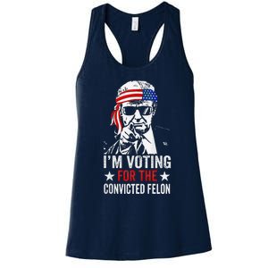 Pro Trump 2024 Patriotic IM Voting Convicted Felon Women's Racerback Tank