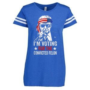 Pro Trump 2024 Patriotic IM Voting Convicted Felon Enza Ladies Jersey Football T-Shirt