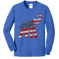 President Trump 2024 Republican Elephant Trump Supporter Gift Kids Long Sleeve Shirt