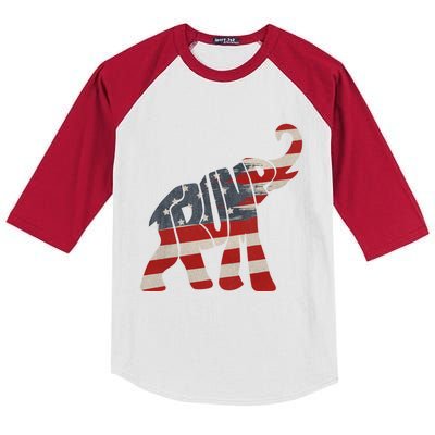 President Trump 2024 Republican Elephant Trump Supporter Gift Kids Colorblock Raglan Jersey