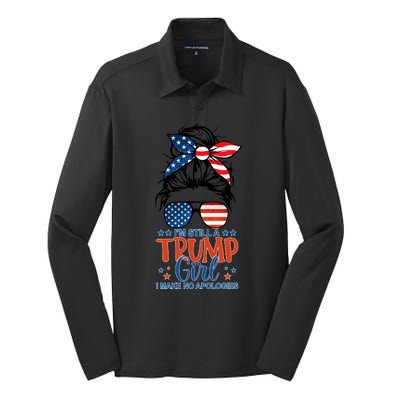 Pro Trump 2024 IM Still A Trump Girl I Make No Apologies Silk Touch Performance Long Sleeve Polo