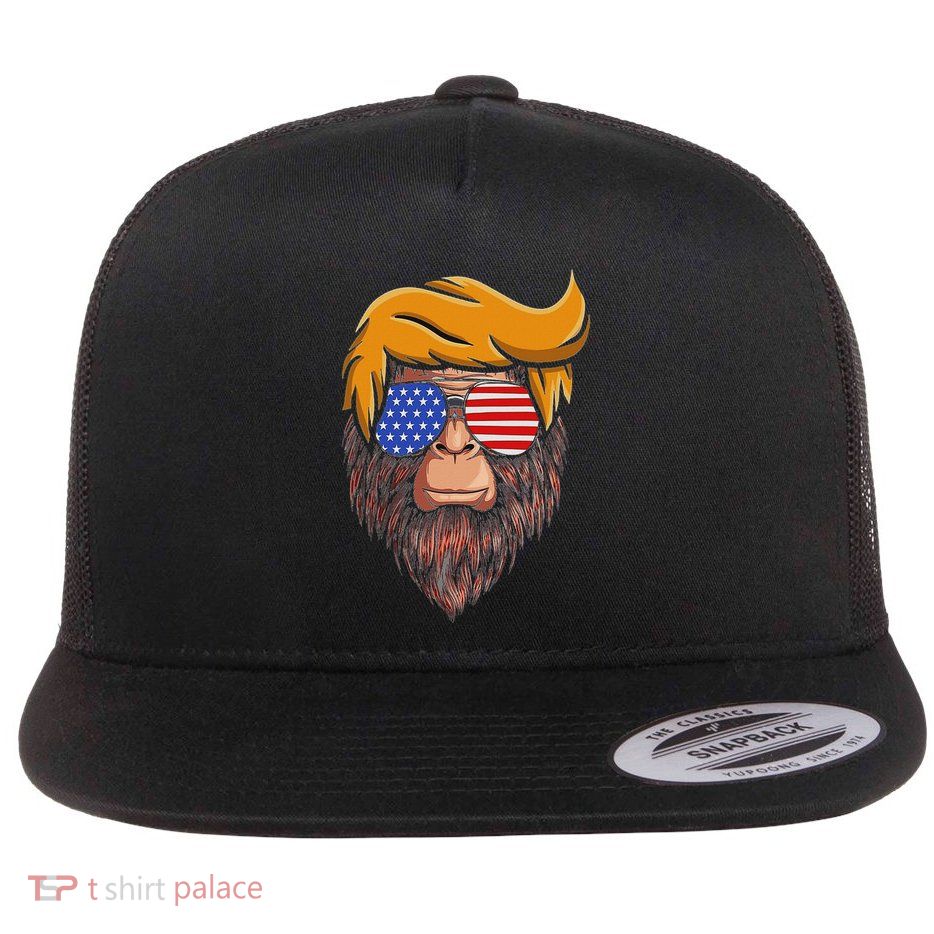 President Trump 2025 Bigfoot Believes Flat Bill Trucker Hat