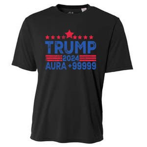 President Trump 2024 Aura +999999 Trump Fist Donald Trump Election 2024 Cooling Performance Crew T-Shirt