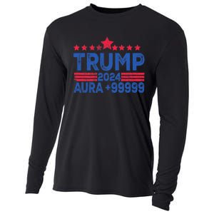 President Trump 2024 Aura +999999 Trump Fist Donald Trump Election 2024 Cooling Performance Long Sleeve Crew