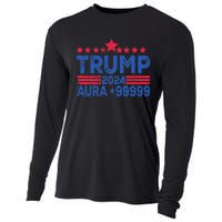 President Trump 2024 Aura +999999 Trump Fist Donald Trump Election 2024 Cooling Performance Long Sleeve Crew