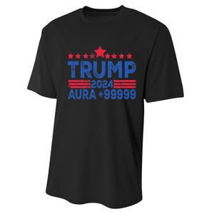 President Trump 2024 Aura +999999 Trump Fist Donald Trump Election 2024 Performance Sprint T-Shirt