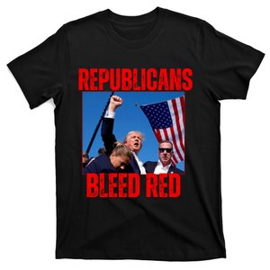 Pro Trump 2024 Trump Republicans Bleed Red 2024 Assignation Attempt T-Shirt