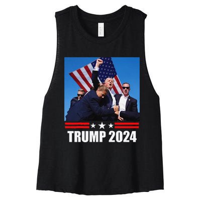 President Trump 2024 Election Vance Women's Racerback Cropped Tank