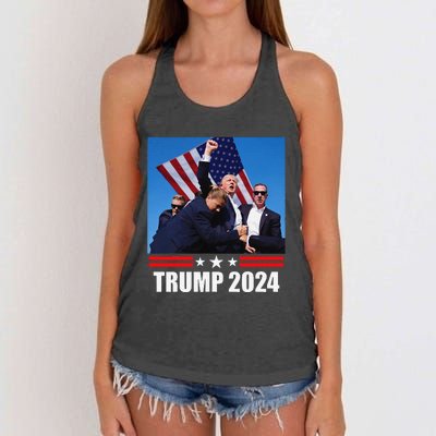 President Trump 2024 Election Vance Women's Knotted Racerback Tank