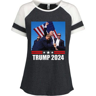 President Trump 2024 Election Vance Enza Ladies Jersey Colorblock Tee