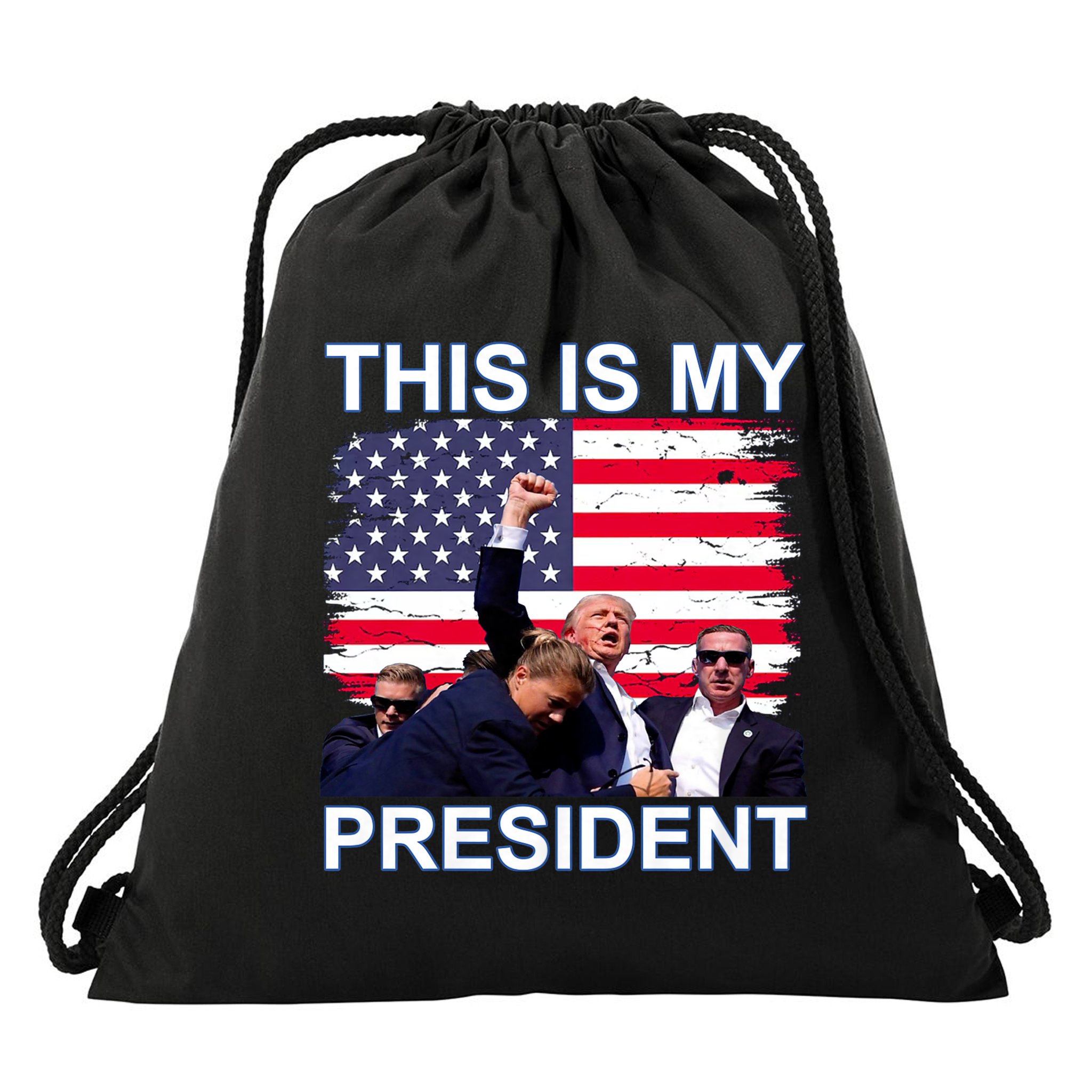 President Trump 2024 This Is My President Drawstring Bag