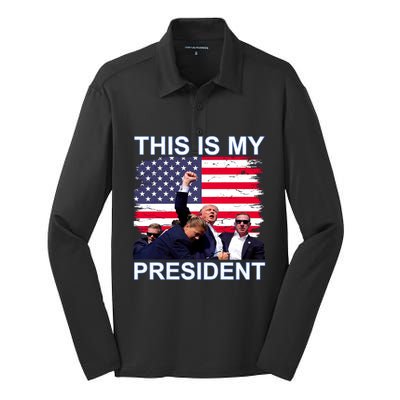 President Trump 2024 This Is My President Silk Touch Performance Long Sleeve Polo