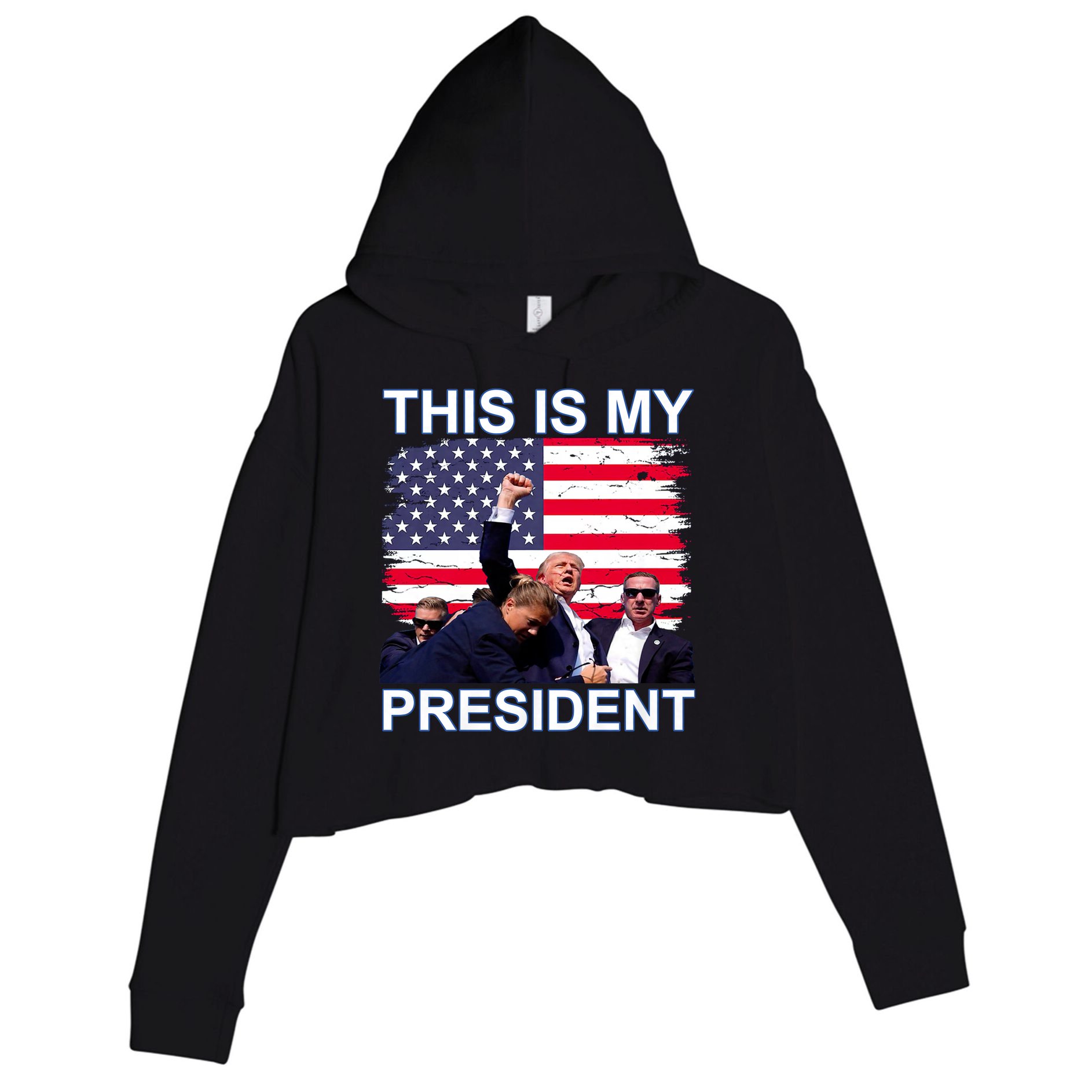 President Trump 2024 This Is My President Crop Fleece Hoodie