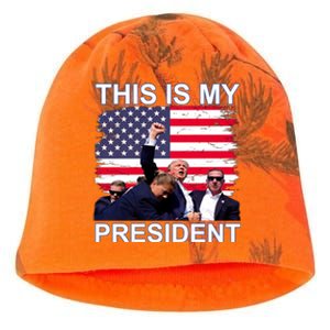 President Trump 2024 This Is My President Kati - Camo Knit Beanie