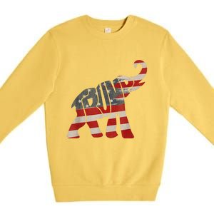 President Trump 2024 Republican Elephant Trump Supporter Premium Crewneck Sweatshirt