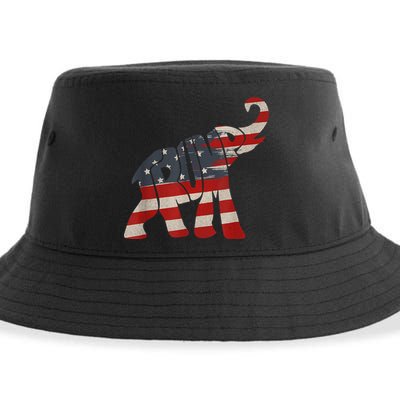 President Trump 2024 Republican Elephant Trump Supporter Sustainable Bucket Hat