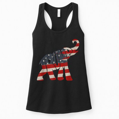 President Trump 2024 Republican Elephant Trump Supporter Womens Tank Top