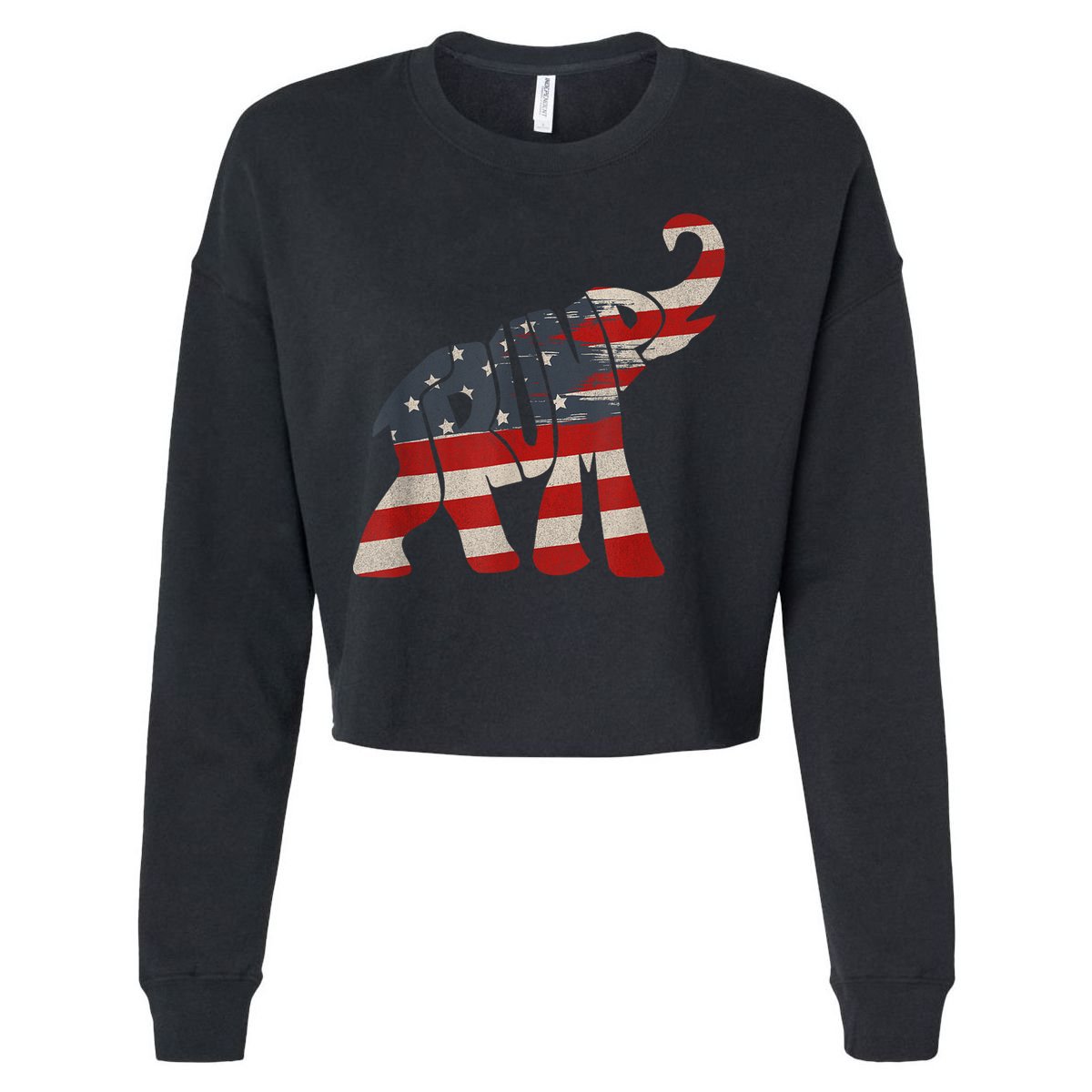President Trump 2024 Republican Elephant Trump Supporter Cropped Pullover Crew