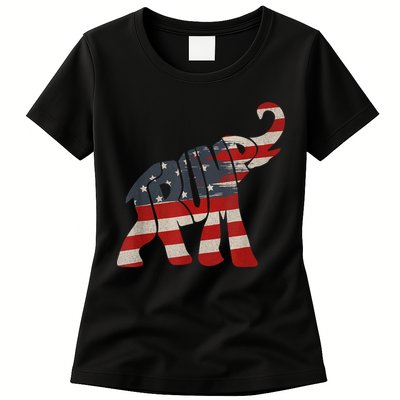 President Trump 2024 Republican Elephant Trump Supporter Womens T-Shirt